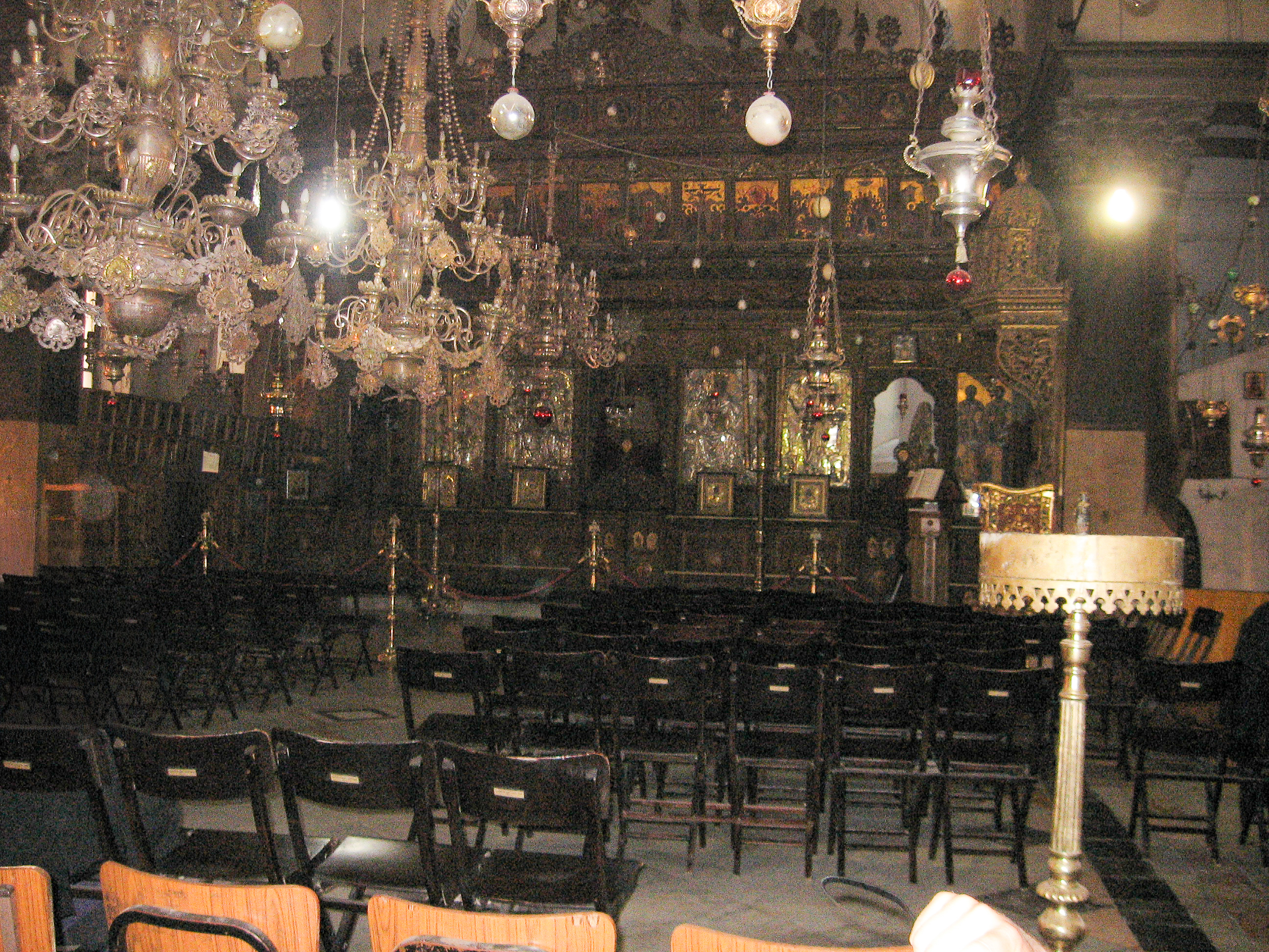 Greek Orthodox Altar in Apse above the location of the cave where Jesus was born